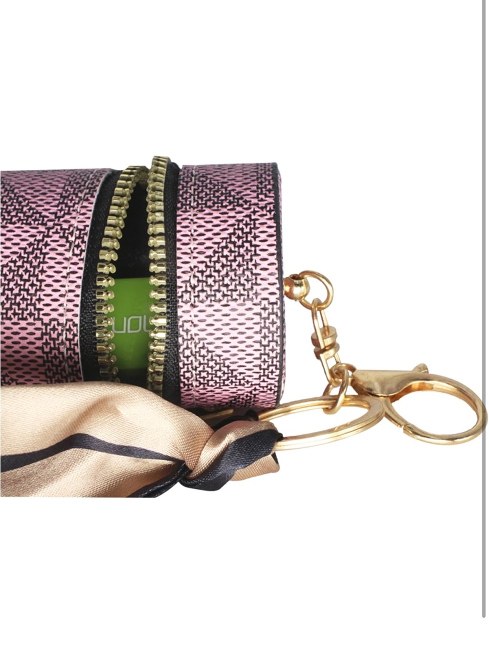 lipstick storage box, pink synthetic leather, with buckle decoration strap, - Picture 4 of 6